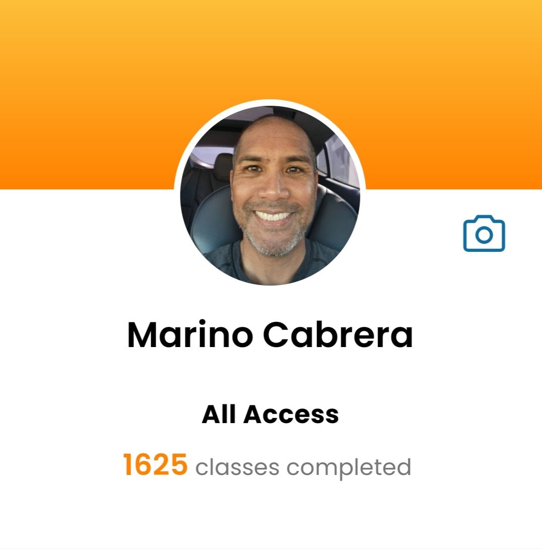 Marino Cabrera CorePower Yoga class history — 1,625 classes completed