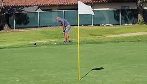 short game for golfers over 50 - competitive amateur practicing chipping and pitching