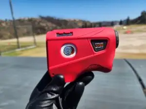 Bushnell Tour V6 Shift rangefinder review — laser rangefinder in use on the course during an SCGA tournament round